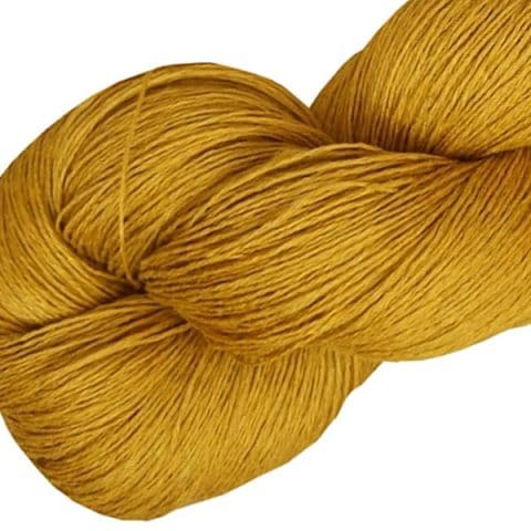 Fil de lin jaune d'or pour le crochet et le tricot