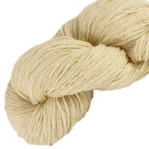 Laine naturelle Française - Blanc d'ivoire - Echeveau de pure laine de pays à tricoter,