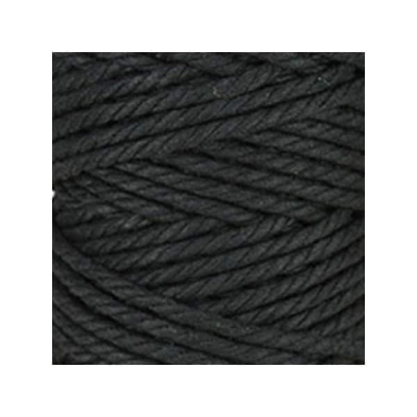 Corde macramé en coton au mètre - noir - 5 mm - Comptoir du Fil