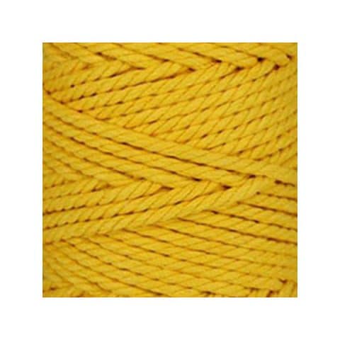 Macramé - corde - ficelle - coton- cordon - fil 5mm - jaune bouton d'or - vendu au mètre