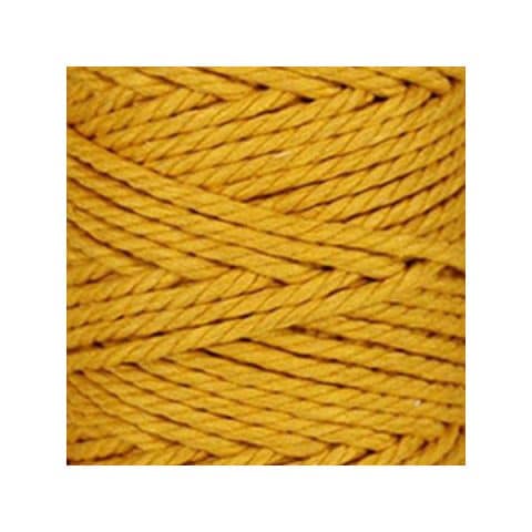 Macramé - corde - ficelle - coton- jaune safran - cordon - fil 5mm - vendu au mètre