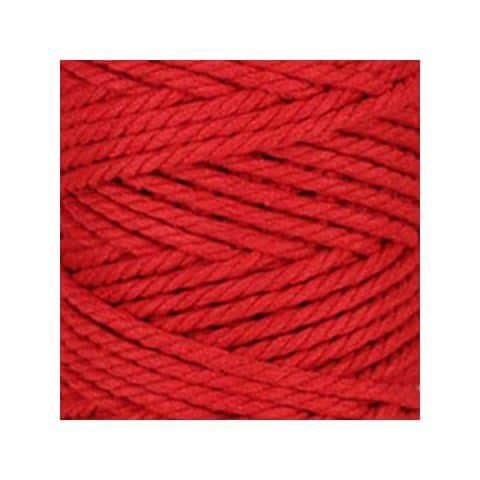 Macramé - corde - ficelle - coton- rouge coquelicot - cordon - fil 5mm - vendu au mètre