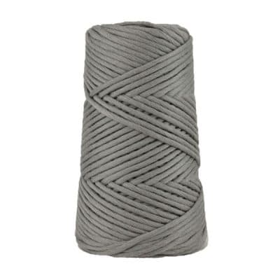 Cordon - corde - coton peigné suprême - fil de 4mm - gris acier - macramé - crochet - tricot - tissage