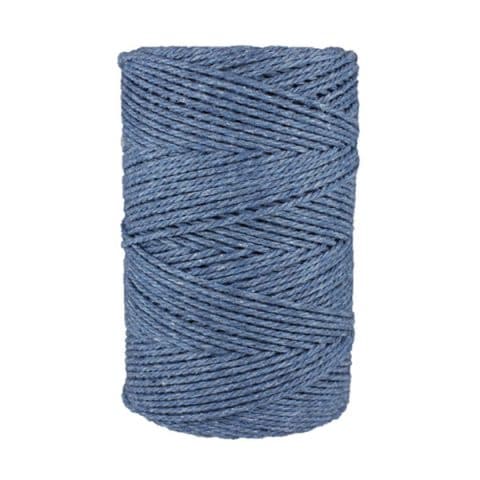 Macramé - corde - ficelle - coton- cordon - fil 2,5mm - bleu jean