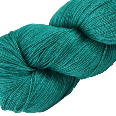 Écheveau fil pur lin, tricot crochet, 100% lin naturel, bleu sarcelle