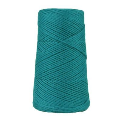 Cordon - corde - coton peigné suprême - fil de 2mm - bleu paon - macramé - crochet - tricot - tissage