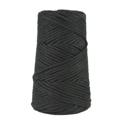 Cordon - corde - coton peigné suprême - fil de 4mm - noir - macramé - crochet - tricot - tissage