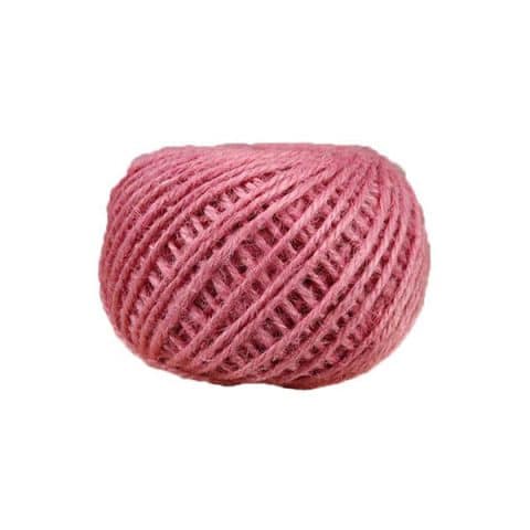 Corde - ficelle de jute- fil de 2mm - rose - macramé - crochet - bijouterie -décoration -bricolage - art floral