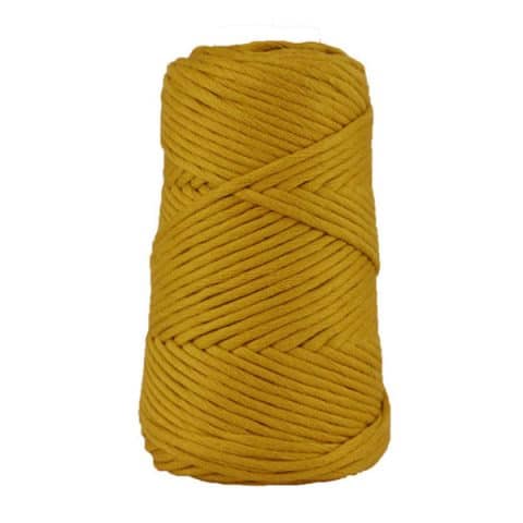 Cordon - corde - coton peigné suprême - fil de 4mm - jaune - macramé - crochet - tricot - tissage