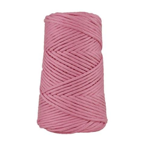 Cordon - corde - coton peigné suprême - fil de 4mm - rose - macramé - crochet - tricot - tissage