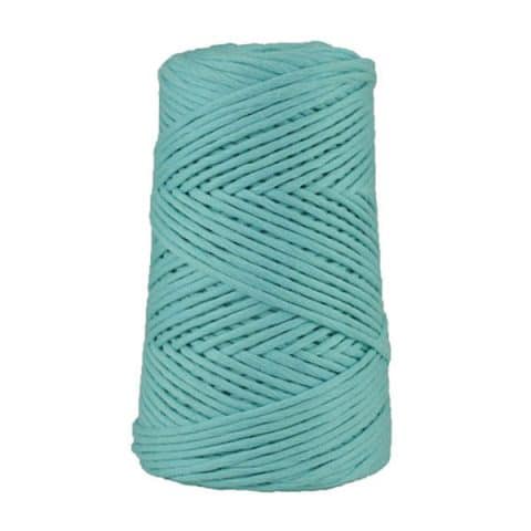 Cordon - corde - coton peigné suprême - fil de 4mm - bleu cyan - macramé - crochet - tricot - tissage