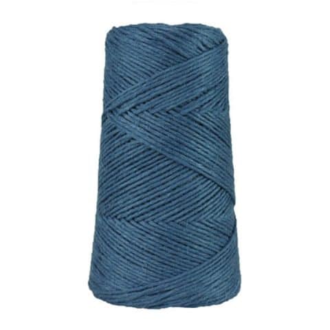 Fil de lin rustique -2 mm - Bobine - Ficelle - Bleu jean - Macramé, tricot, crochet