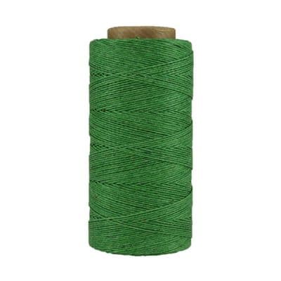 Fil de lin ciré - Vert malachite - Bobine 100% lin - Micro-macramé, bijoux, couture, reliure, maroquinerie