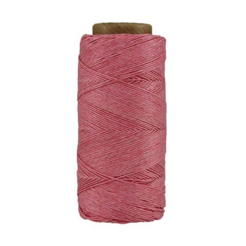 Fil de lin ciré - Rose- Bobine 100% lin - Micro-macramé, bijoux, couture, reliure, maroquinerie