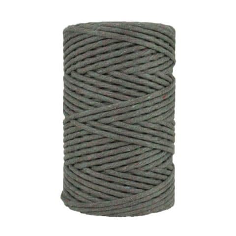 Cordon - corde - coton peigné- fil de 4mm - gris chiné- macramé - crochet - tricot - tissage
