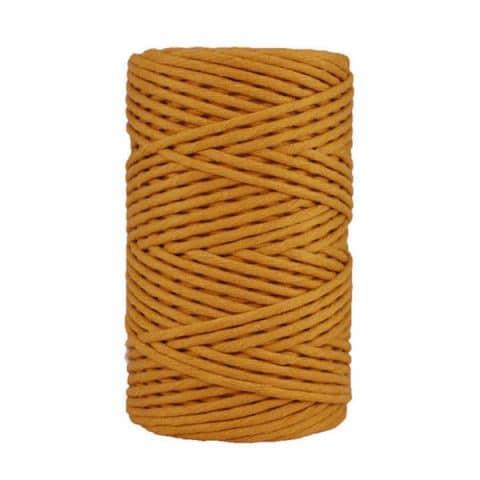Cordon - corde - coton peigné- fil de 4mm - jaune safran - macramé - crochet - tricot - tissage