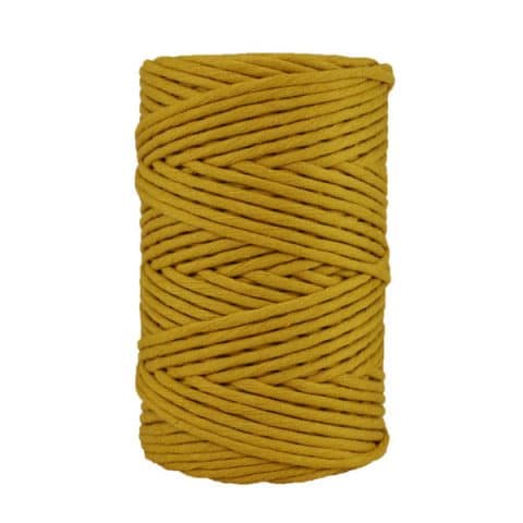 Cordon - corde - coton peigné- fil de 4mm - jaune moutarde - macramé - crochet - tricot - tissage