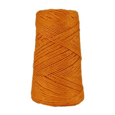 Fil de lin rustique -Mandarine - 2 mm - Bobine - Ficelle - Macramé, tricot, crochet