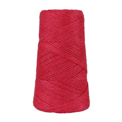 Fil de lin rustique -2 mm - Bobine - Ficelle - Rouge framboise - Macramé, tricot, crochet