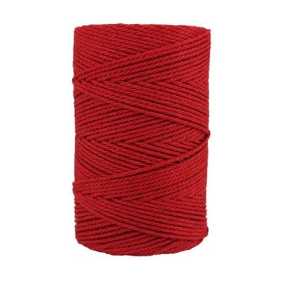 Macramé - corde - ficelle - coton- cordon - fil 2,5mm - Rouge cramoisi