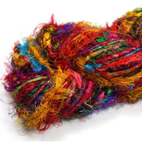 Fil de soie de sari filé main pour tricot, artisanat, art textile, création de bijoux