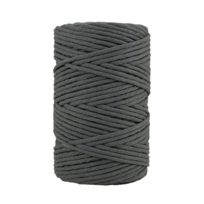 Coton peigné - Fil de 4mm gris ardoise -Corde ou cordon en bobine pour macramé - crochet - tricot - tissage