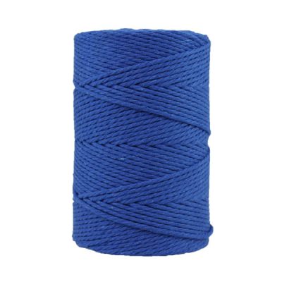 Corde macramé artisanale - Coton - Cordon - Ficelle - Fil 3 mm - Bleu saphir