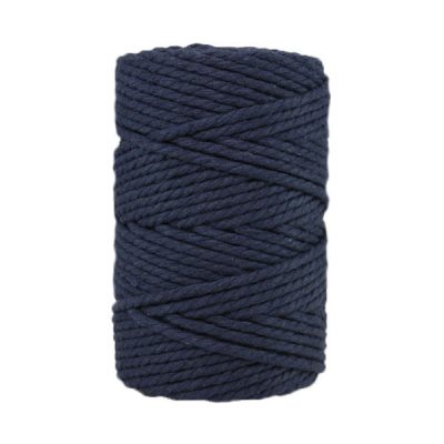 Corde macramé artisanale - Cordon - Ficelle - Fil de coton 4 mm - Bleu nuit
