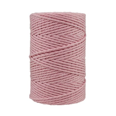 Corde macramé artisanale - Coton - Cordon - Ficelle - Fil 3 mm - Rose poudré