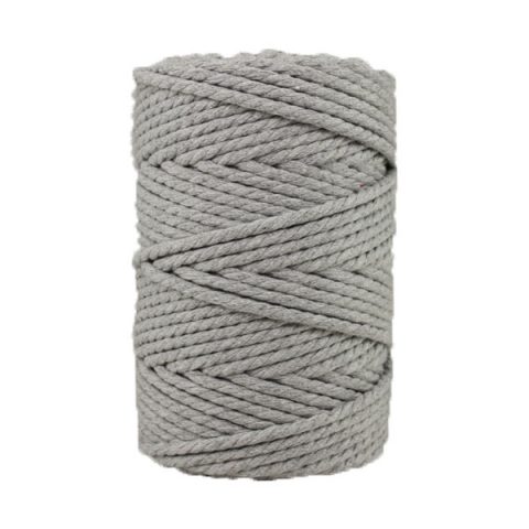 Corde macramé artisanale - Cordon - Ficelle - Fil de coton torsadé 4 mm - Gris argent