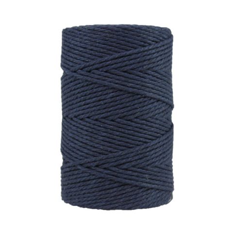 Corde macramé artisanale - Coton - Cordon - Ficelle - Fil 3 mm - Bleu nuit
