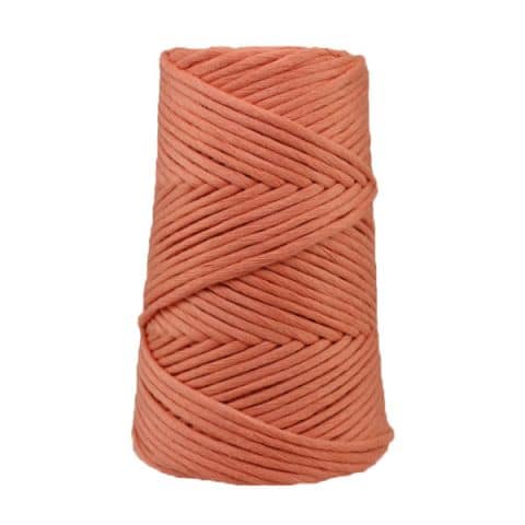 Cordon - corde - coton peigné suprême - fil de 4 mm - Saumon - macramé - crochet - tricot - tissage