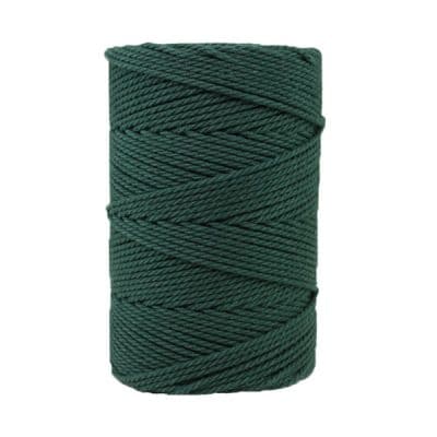 Corde macramé artisanale - Coton - Cordon - Ficelle - Fil 2,5 mm - Vert sapin