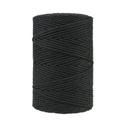 Corde macramé artisanale - Coton - Cordon - Ficelle - Fil 3 mm - Noir