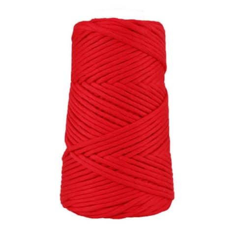 Coton peigné suprême 4 mm - Rouge coquelicot 4 mm - Cordon pour macramé, crochet