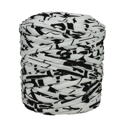 Trapilho-bobine-pelote-imprimé-noir-blanc