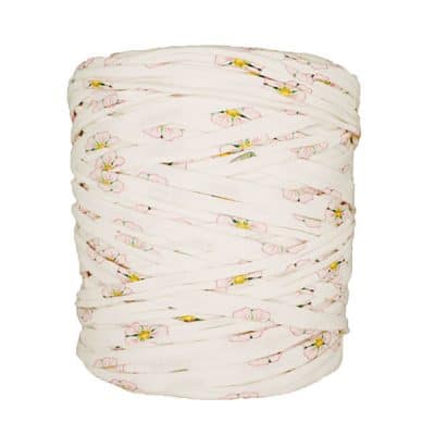 Trapilho-Bobine-Imprimé-fleuri-blanc-cassé
