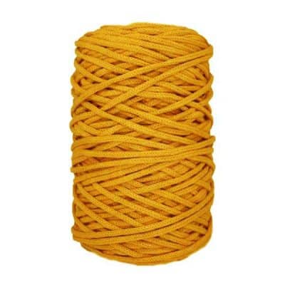 Cordon coton tressé - 3 mm - Jaune orangé