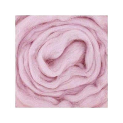 Laine cardée Mérinos - Rose dragée