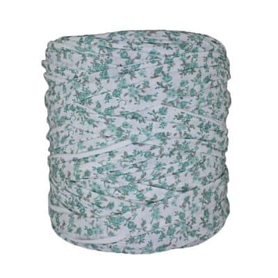 Trapilho-Bobine-Imprimé-fleuri-vert-blanc