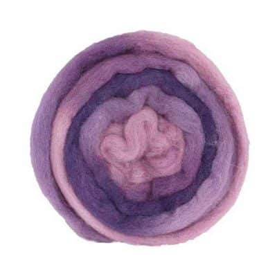 Laine cardée ruban - Rose mauve
