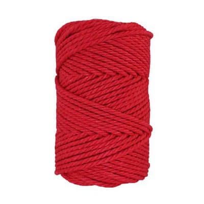 Corde macramé - 4mm - Rouge cerise