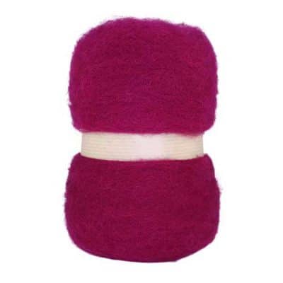 Laine cardé nappe - Amarante
