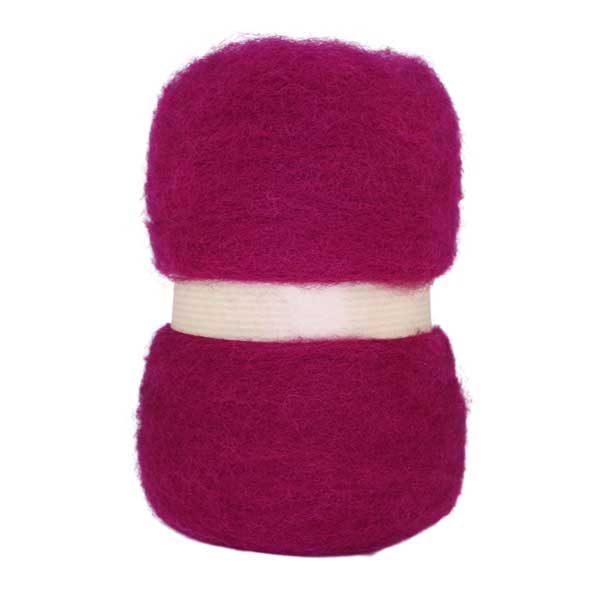 Laine cardé nappe - Amarante