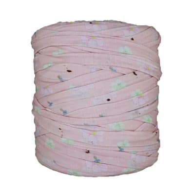 Trapilho-Bobine-Imprimé-fleuri-sur-rose