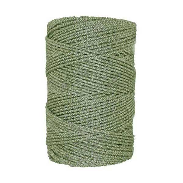 Corde macramé 2 mm - Chiné vert blanc