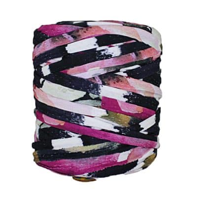 Trapilho - Bobine - Imprimé - framboise - rose - blanc - noir